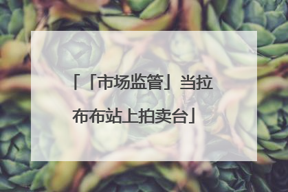 「市场监管」当拉布布站上拍卖台