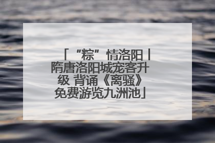“粽”情洛阳丨隋唐洛阳城宠客升级 背诵《离骚》免费游览九洲池
