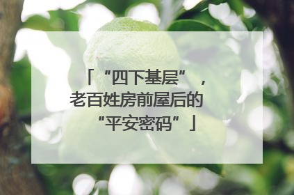 “四下基层”，老百姓房前屋后的“平安密码”