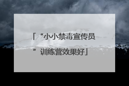“小小禁毒宣传员”训练营效果好