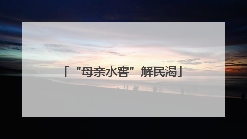 “母亲水窖”解民渴