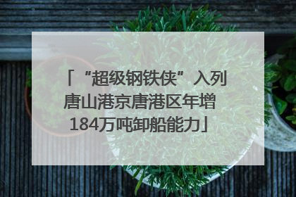 “超级钢铁侠”入列 唐山港京唐港区年增184万吨卸船能力