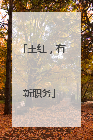 王红，有新职务