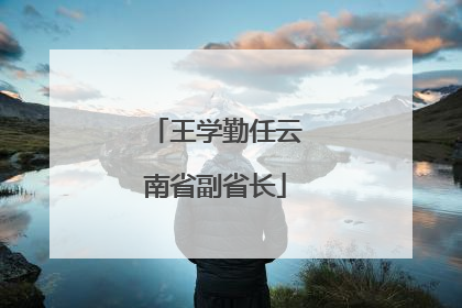 王学勤任云南省副省长