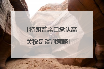 特朗普亲口承认高关税是谈判策略
