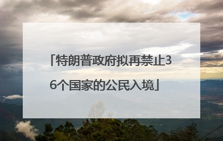 特朗普政府拟再禁止36个国家的公民入境