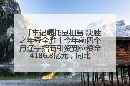 牢记嘱托显担当 决胜之年夺全胜丨今年前四个月辽宁招商引资到位资金4186.8亿元，同比增长17.4%