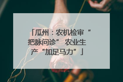 瓜州：农机检审“把脉问诊” 农业生产“加足马力”