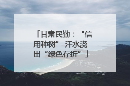 甘肃民勤：“信用种树” 汗水浇出“绿色存折”