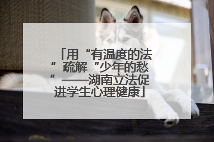 用“有温度的法”疏解“少年的愁”——湖南立法促进学生心理健康