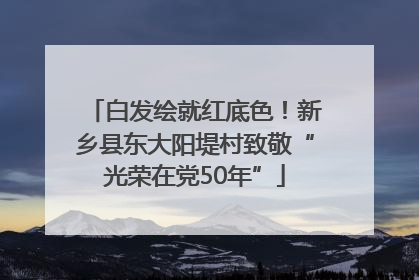 白发绘就红底色！新乡县东大阳堤村致敬“光荣在党50年”