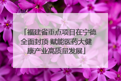 福建省重点项目在宁德全面封顶 赋能医药大健康产业高质量发展