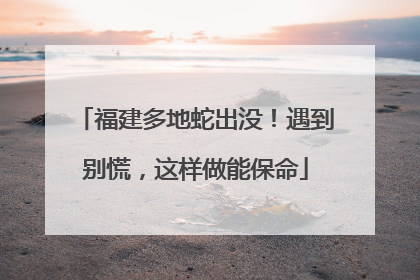 福建多地蛇出没！遇到别慌，这样做能保命
