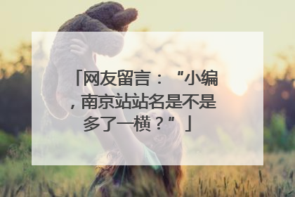 网友留言：“小编，南京站站名是不是多了一横？”