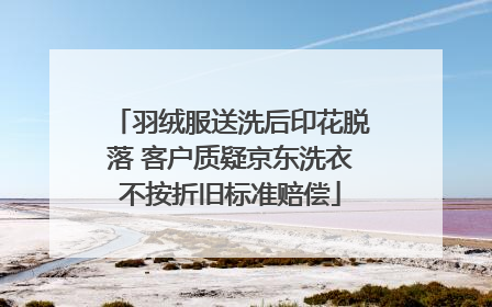 羽绒服送洗后印花脱落 客户质疑京东洗衣不按折旧标准赔偿