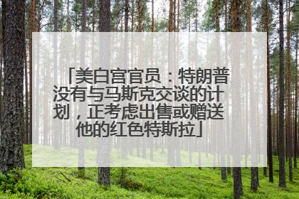 美白宫官员：特朗普没有与马斯克交谈的计划，正考虑出售或赠送他的红色特斯拉