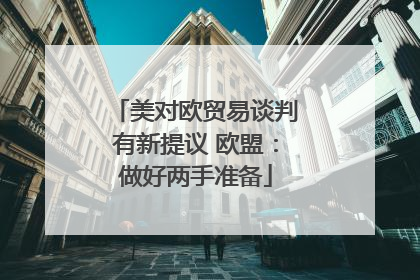 美对欧贸易谈判有新提议 欧盟：做好两手准备