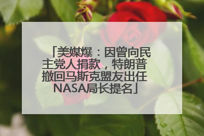 美媒爆：因曾向民主党人捐款，特朗普撤回马斯克盟友出任NASA局长提名