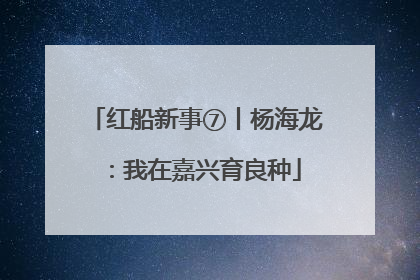 红船新事⑦丨杨海龙：我在嘉兴育良种