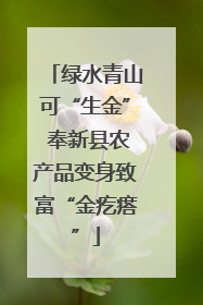 绿水青山可“生金” 奉新县农产品变身致富“金疙瘩”