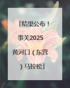 结果公布！事关2025黄河口（东营）马拉松