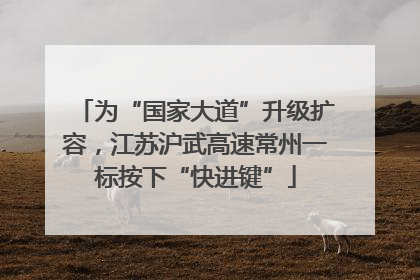为“国家大道”升级扩容，江苏沪武高速常州一标按下“快进键”