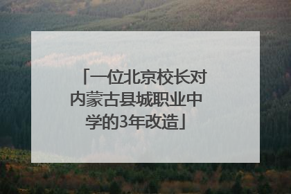 一位北京校长对内蒙古县城职业中学的3年改造