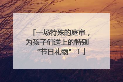 一场特殊的庭审，为孩子们送上的特别“节日礼物”！