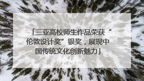 三亚高校师生作品荣获“伦敦设计奖”银奖，展现中国传统文化创新魅力