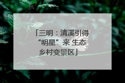 三明：清溪引得“明星”来 生态乡村变景区