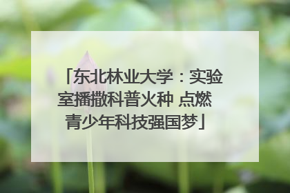 东北林业大学：实验室播撒科普火种 点燃青少年科技强国梦