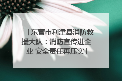 东营市利津县消防救援大队：消防宣传进企业 安全责任再压实