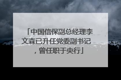 中国信保副总经理李文森已升任党委副书记，曾任职于央行