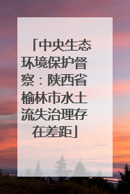 中央生态环境保护督察：陕西省榆林市水土流失治理存在差距