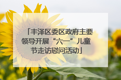 丰泽区委区政府主要领导开展“六一”儿童节走访慰问活动
