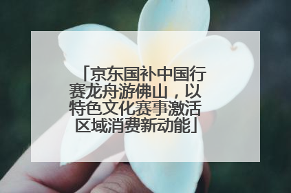 京东国补中国行赛龙舟游佛山，以特色文化赛事激活区域消费新动能