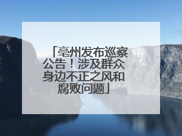 亳州发布巡察公告！涉及群众身边不正之风和腐败问题