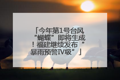 今年第1号台风“蝴蝶”即将生成！福建继续发布“暴雨预警Ⅳ级”