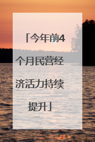 今年前4个月民营经济活力持续提升