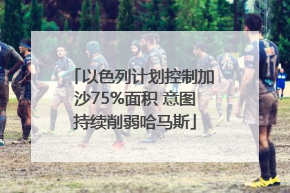 以色列计划控制加沙75%面积 意图持续削弱哈马斯