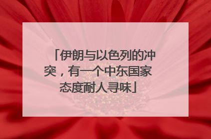 伊朗与以色列的冲突，有一个中东国家态度耐人寻味