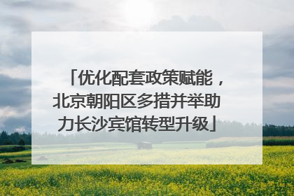 优化配套政策赋能，北京朝阳区多措并举助力长沙宾馆转型升级