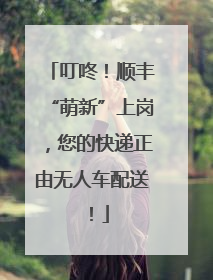 叮咚！顺丰“萌新”上岗，您的快递正由无人车配送！