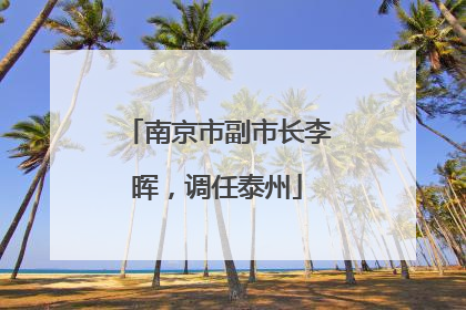 南京市副市长李晖，调任泰州