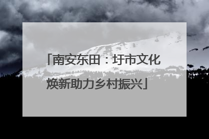 南安东田：圩市文化焕新助力乡村振兴