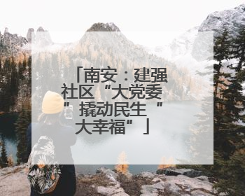 南安：建强社区“大党委”撬动民生“大幸福”