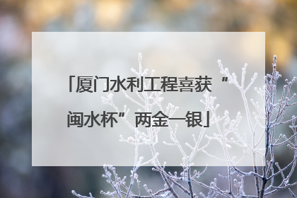 厦门水利工程喜获“闽水杯”两金一银
