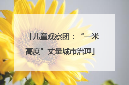 儿童观察团：“一米高度”丈量城市治理