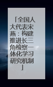 全国人大代表宋燕：构建推进长三角检察一体化学习研究机制