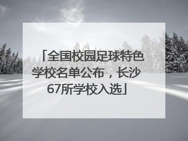全国校园足球特色学校名单公布，长沙67所学校入选